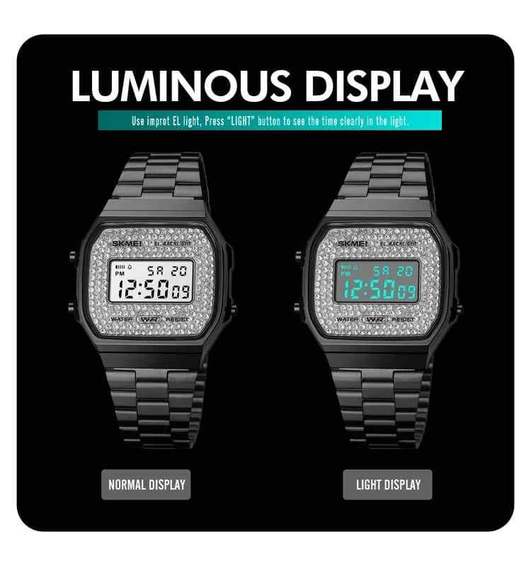 Skmei 1808 Digital Silver Watch for Women