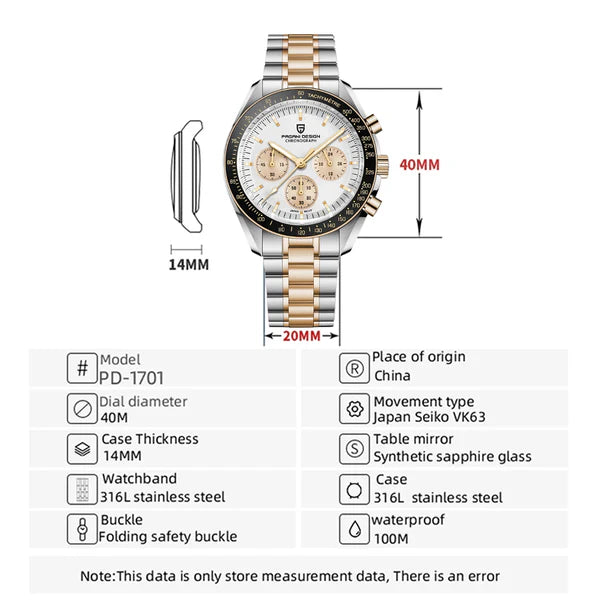 Pagani Design Speedmaster Chronograph Men'S Watch PD-1701
