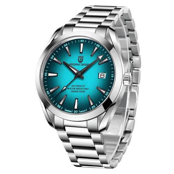 Pagani Design PD-1688M silver case turquoise dial automatic watch
