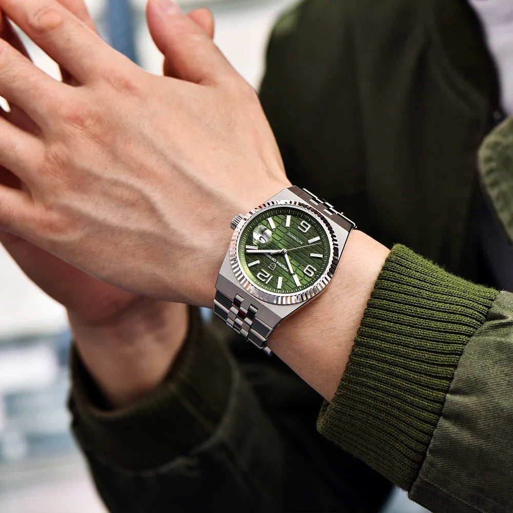 Pagani Design PD-YS027 silver case green dial automatic watch