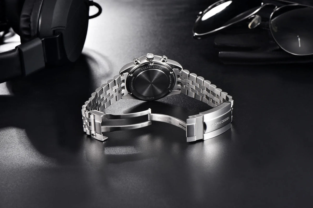 Pagani Design PD-1775 Silver / Blue Dial chronograph watch