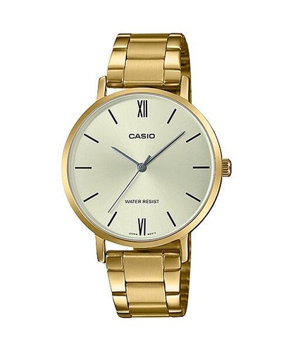 Casio LTP-VT01G-9BUDF Standard Golden Ladies Chain Watch