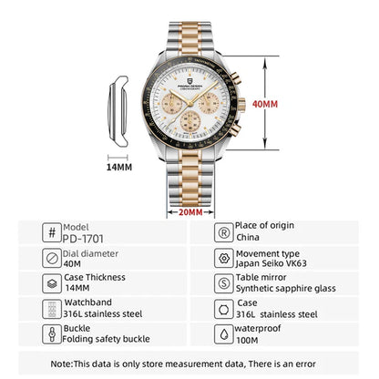Pagani Design Speedmaster Chronograph Men'S Watch PD-1701