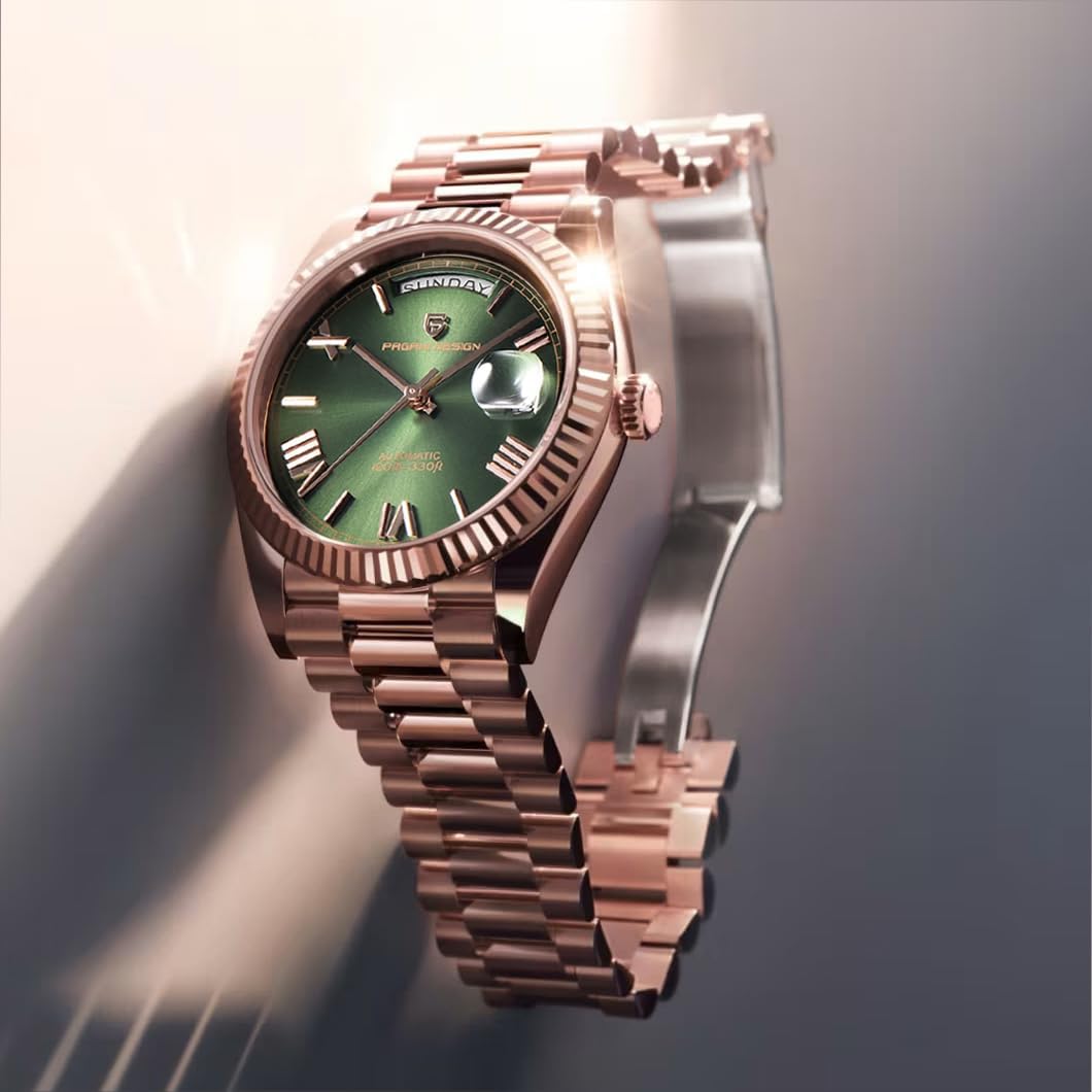 Pagani Design PD-1783 rose gold case green dial automatic watch