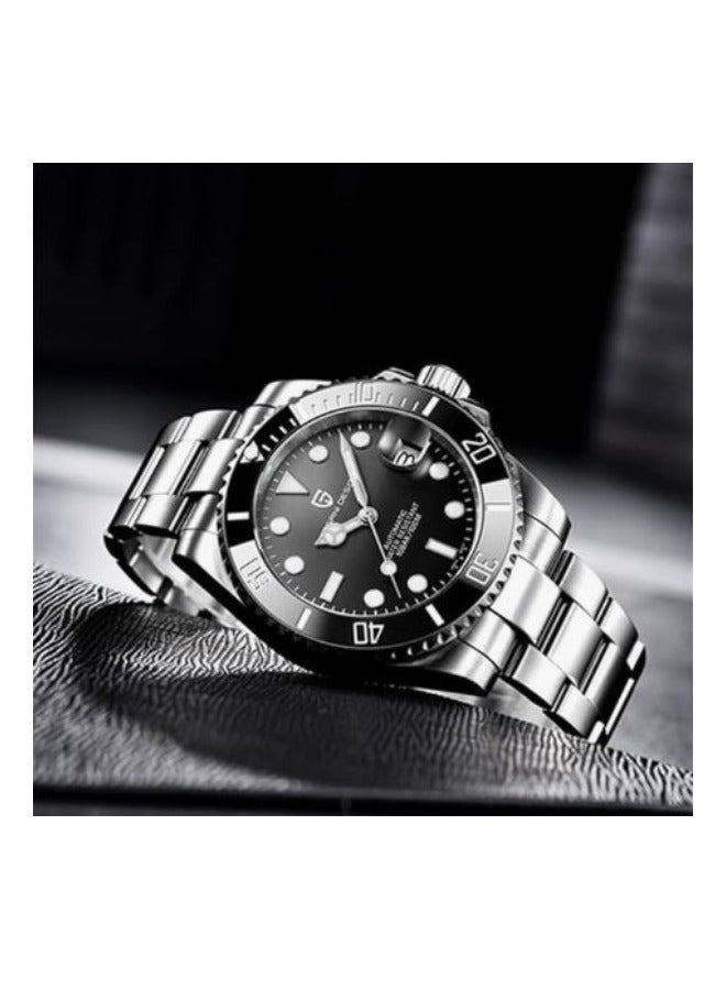 Pagani Design PD-1661 Silver / Black Bezel automatic dive watch