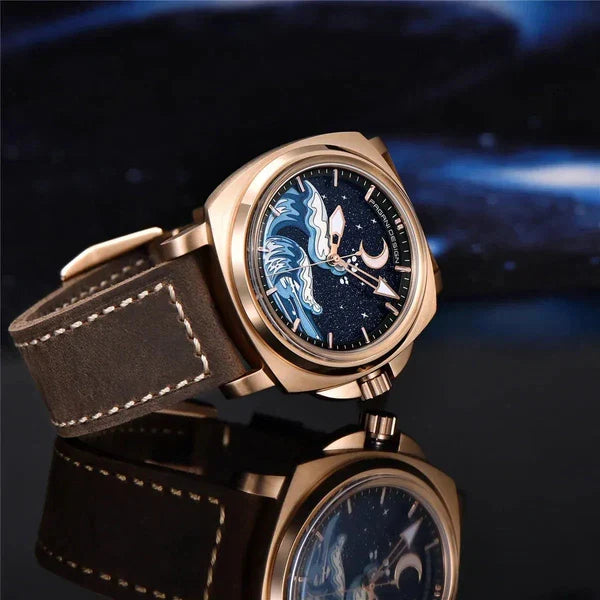 Pagani Design PD-YS014 rose gold case brown strap automatic watch