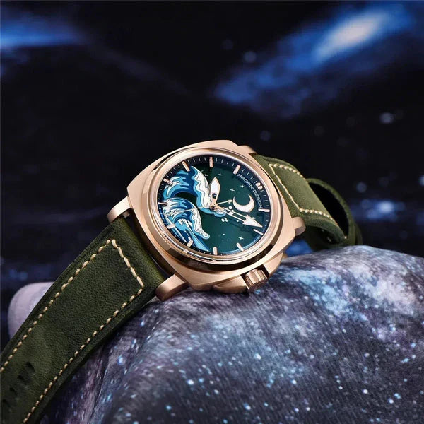 Pagani Design PD-YS014 rose gold case green strap automatic watch