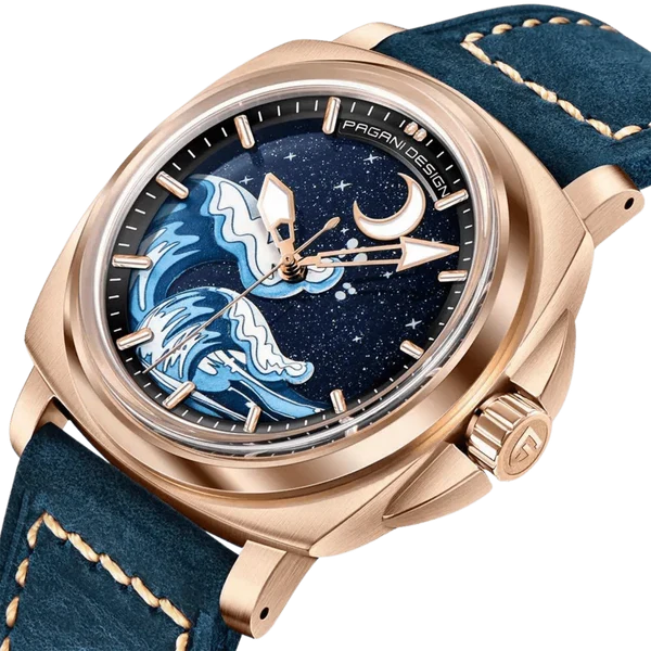 Pagani Design PD-YS014 rose gold case teal strap automatic watch
